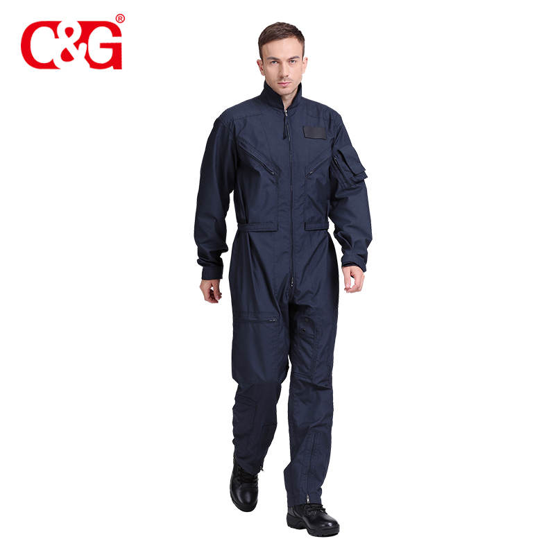 Advanced navy blue military airline pilot flight suit